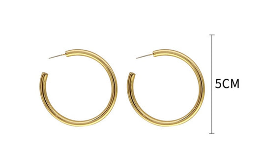 ✨ IVOJA Gold Chunky Hoop Earrings – große elegante Creolen