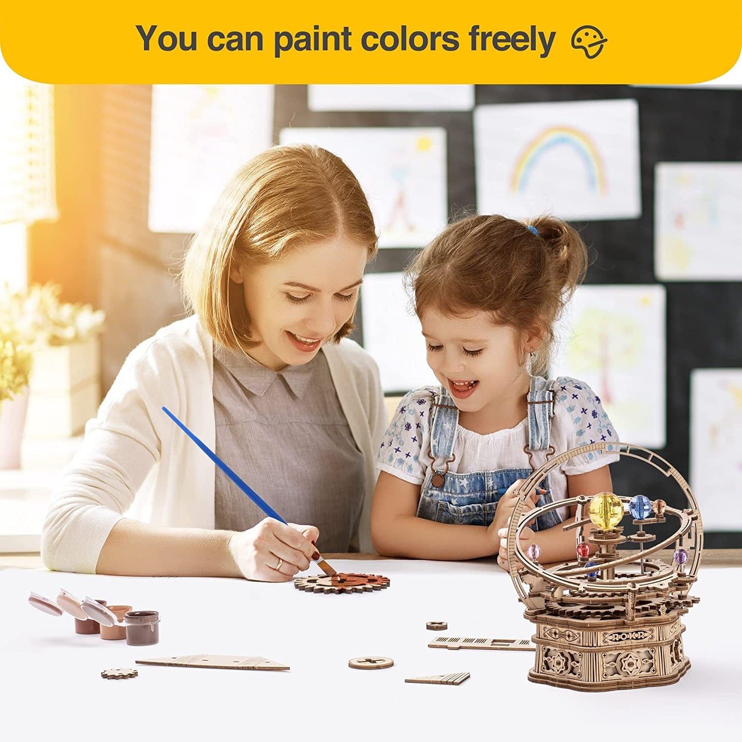 ROKR Sternennacht – Mechanische Musikbox aus Holz (DIY Puzzle, 3D Bausatz)