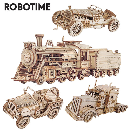 IVOJA Steam Train Model – mechanisches 3D Holz Puzzle Lokomotive