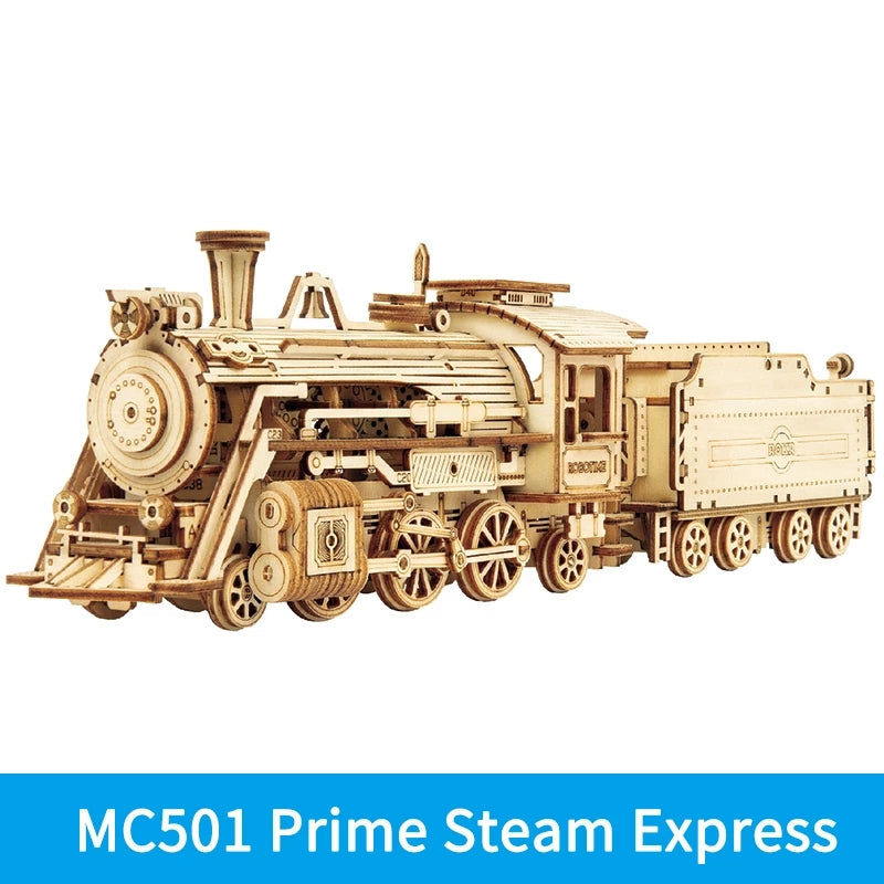 IVOJA Steam Train Model – mechanisches 3D Holz Puzzle Lokomotive