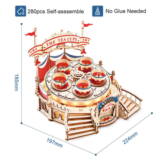 ROKR Tilt-A-Whirl™ – Magische Holz-Musikbox mit Karussell-Bewegung (DIY)