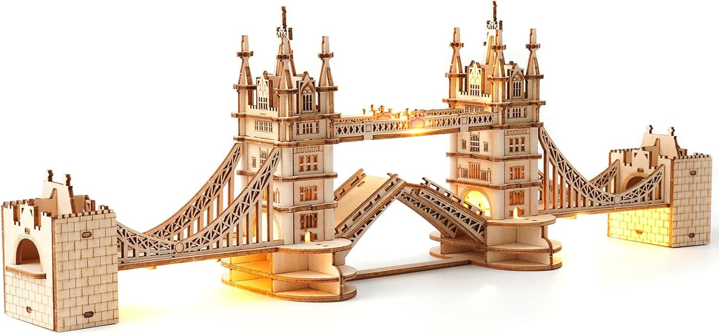 IVOJA Magic Box – 3D Holz Puzzle London Tower Bridge mit Licht | Kreatives Geschenk für Erwachsene