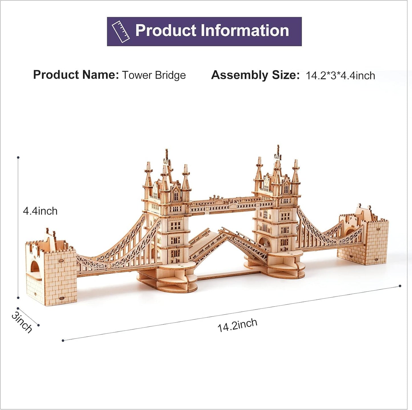 IVOJA Magic Box – 3D Holz Puzzle London Tower Bridge mit Licht | Kreatives Geschenk für Erwachsene