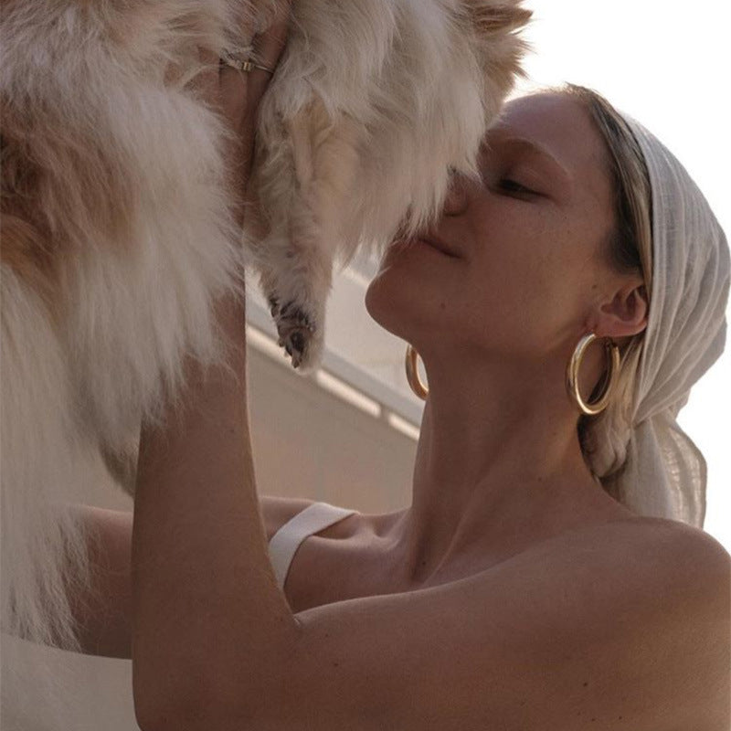 ✨ IVOJA Gold Chunky Hoop Earrings – große elegante Creolen