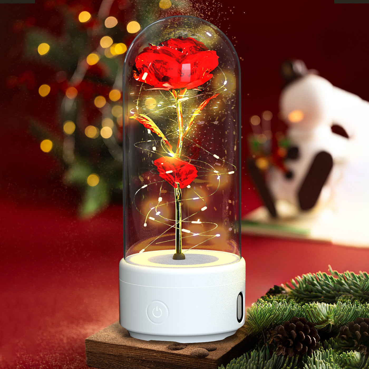 LED Rose im Glas – Romantische Lampe & Geschenk Mood Light