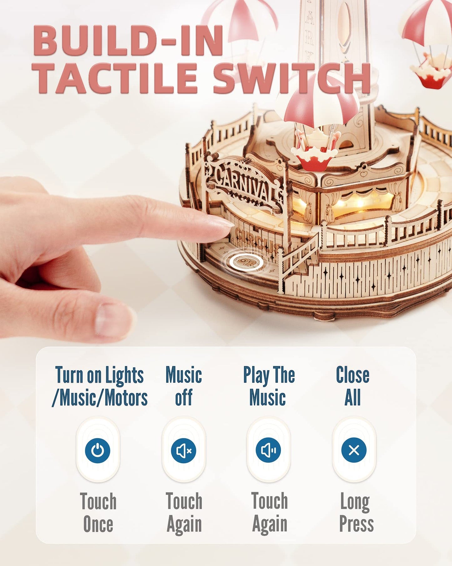 Parachute Tower – Magische Holz-Musikbox mit Aufziehmechanik (DIY)