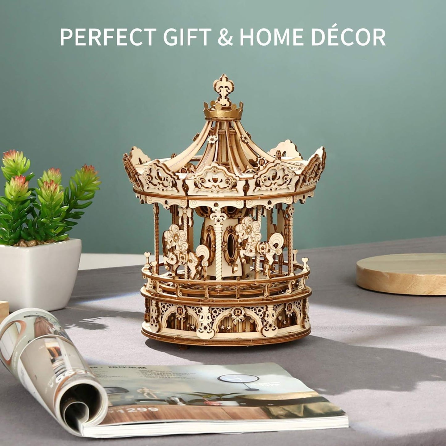 Romantic Carousel – Magische Holz-Musikbox mit Drehmechanik (DIY)