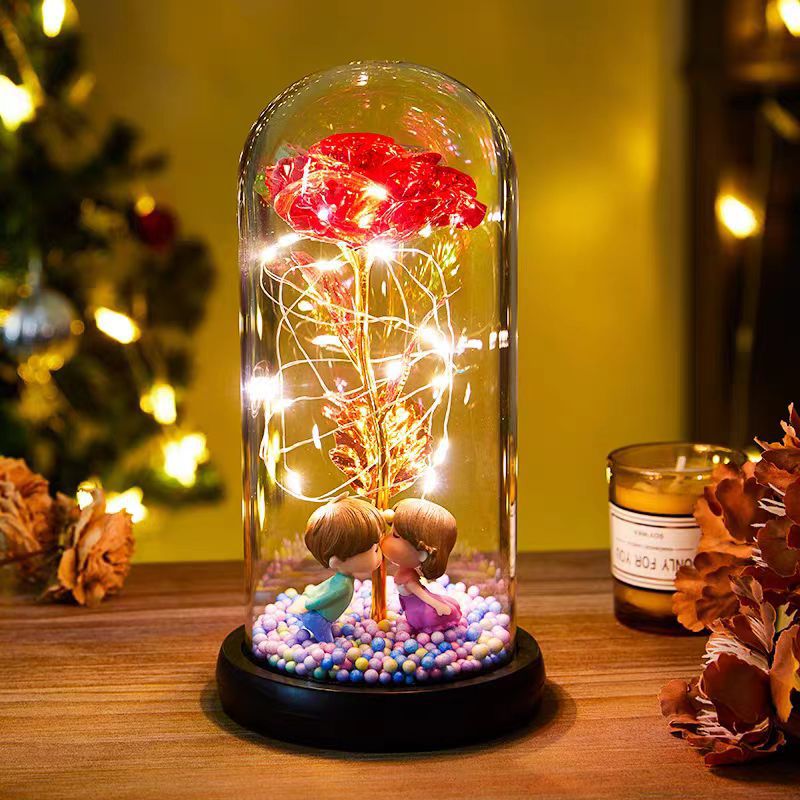 IVOJA Eternal Rose LED – Ewige Rose im Glas mit Licht | Romantisches Geschenk ✨