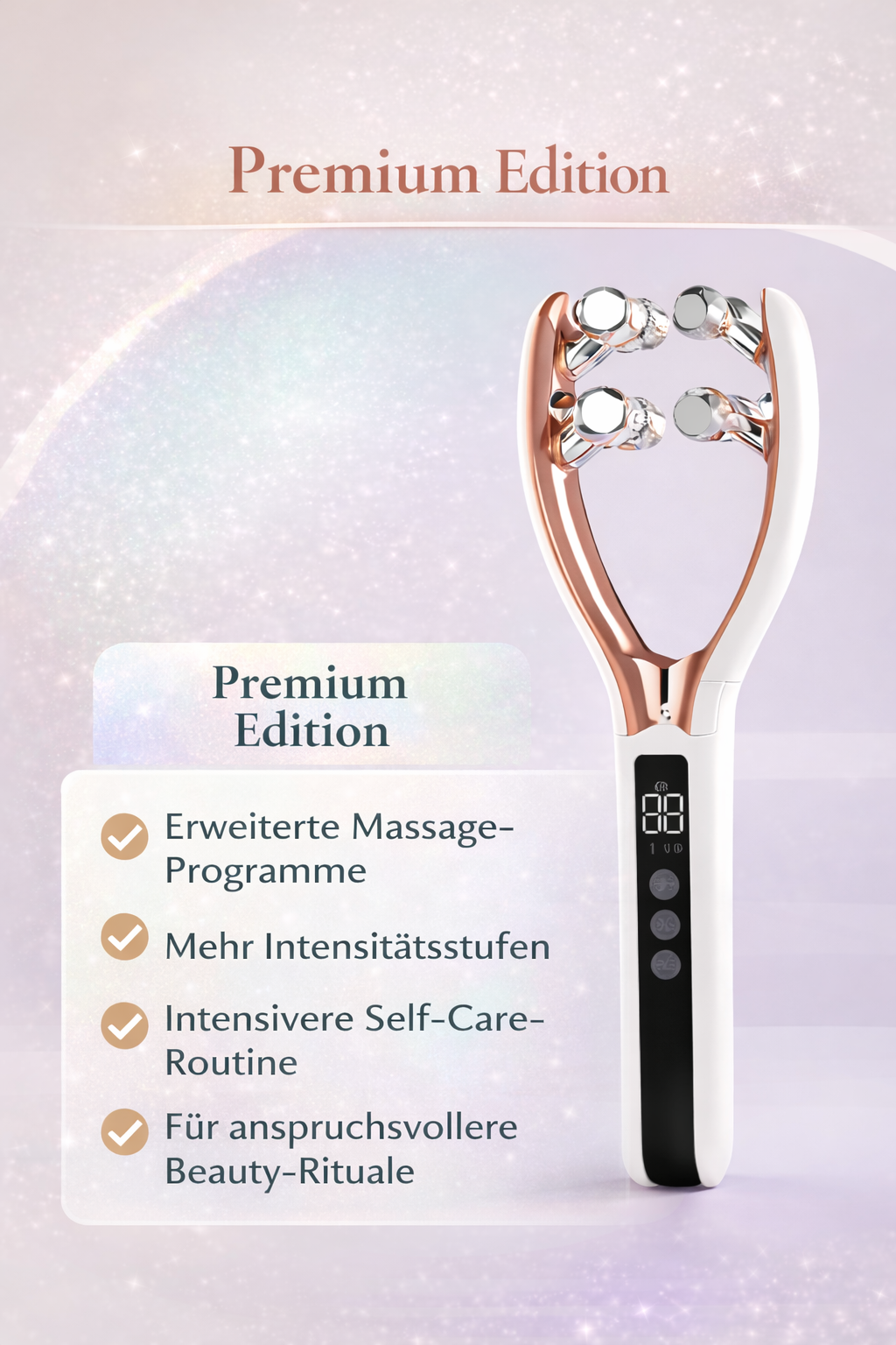 IVOJA GlowLift Gesichtsroller Premium Edition mit erweiterten Massage-Programmen und mehr Intensitätsstufen