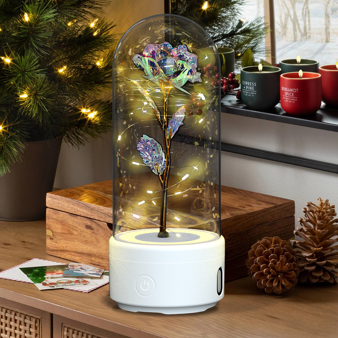 LED Rose im Glas – Romantische Lampe & Geschenk Mood Light