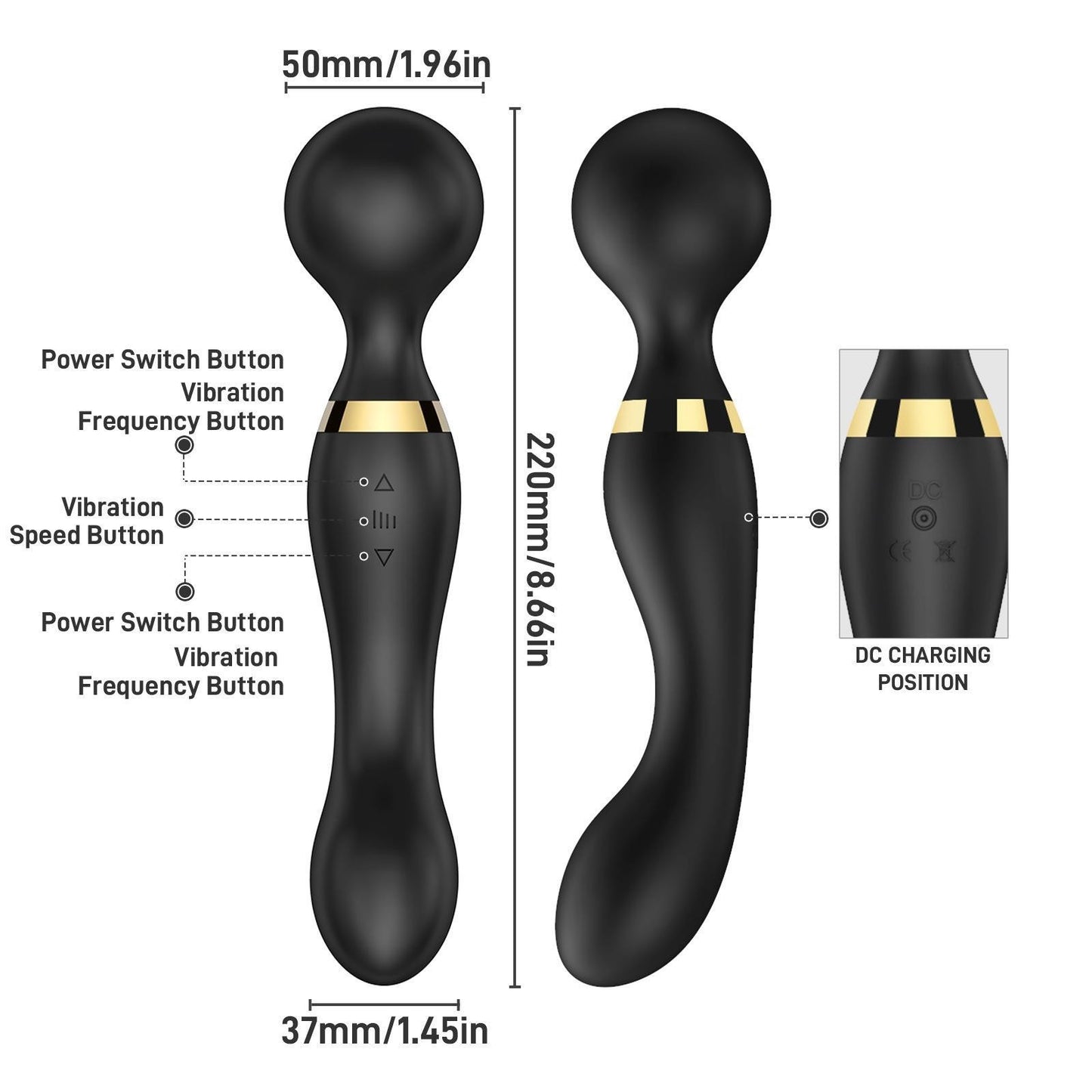 IVOJA DualSense Wand – USB Massager mit Doppelkopf & Tiefenvibration