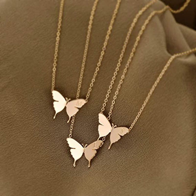 Schmetterling Halsketten Damen gold Set – filigrane Butterfly Anhänger elegant minimalistisch Schmuck