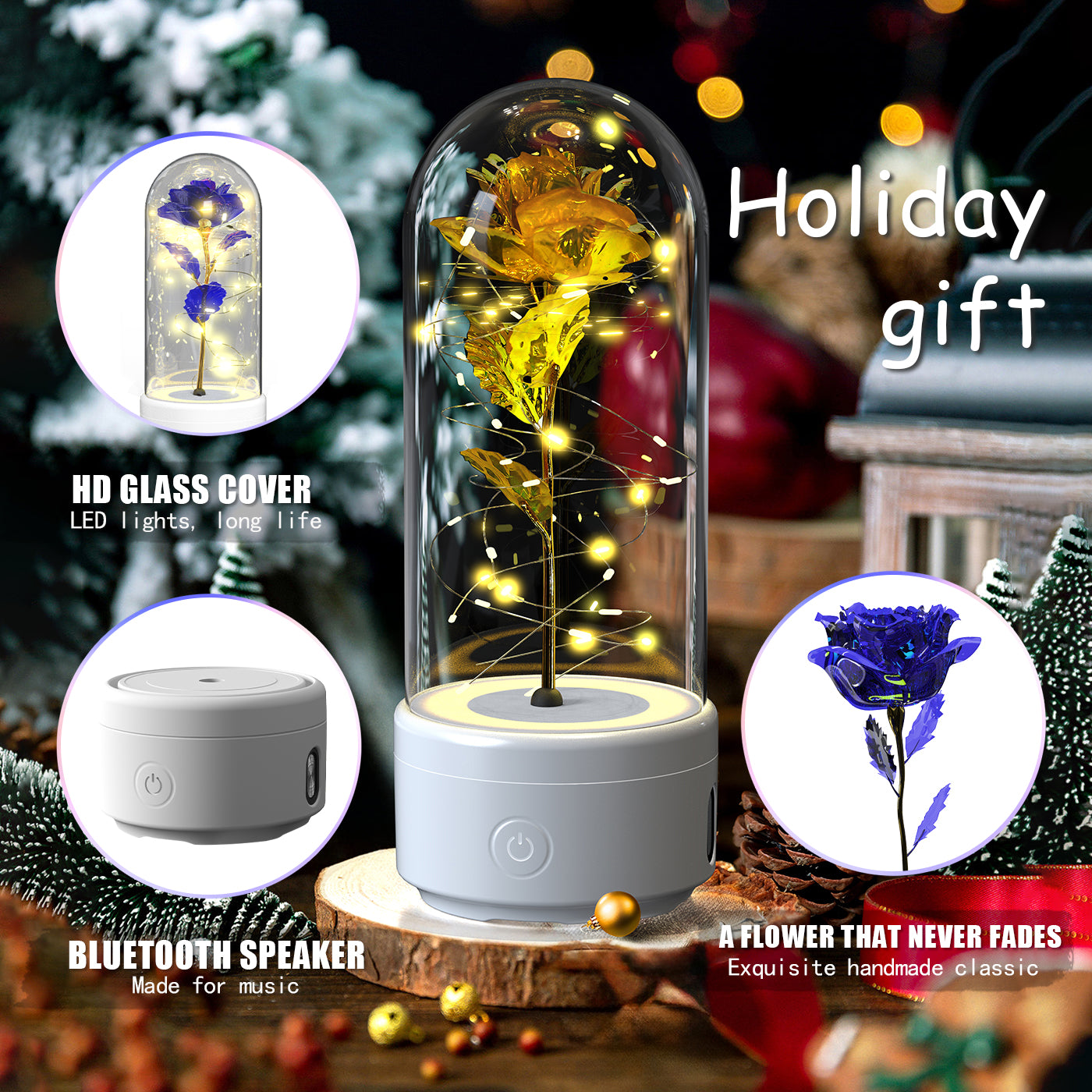 LED Rose im Glas – Romantische Lampe & Geschenk Mood Light