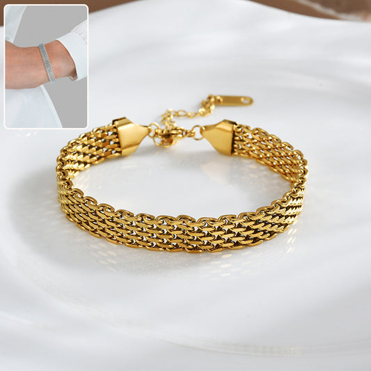 IVOJA Glow Chain Bracelet – elegantes Armband aus Edelstahl in Gold & Silber
